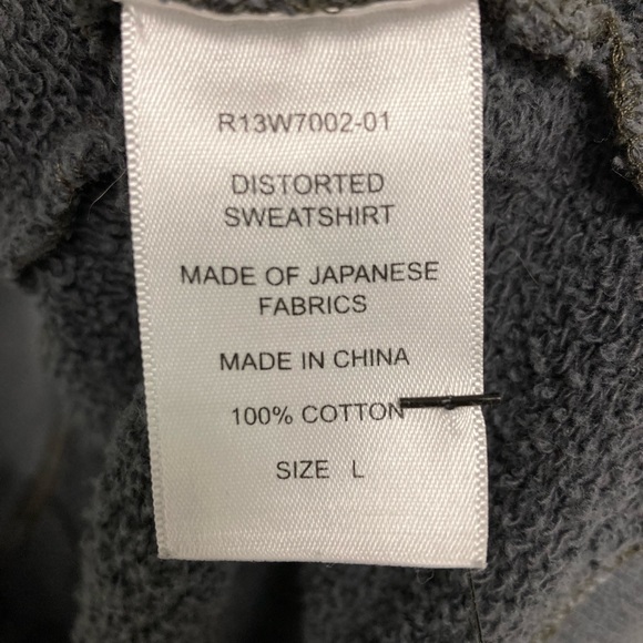 R13 distorted Sweatshirt - black. Size-Large. - Picture 10 of 11